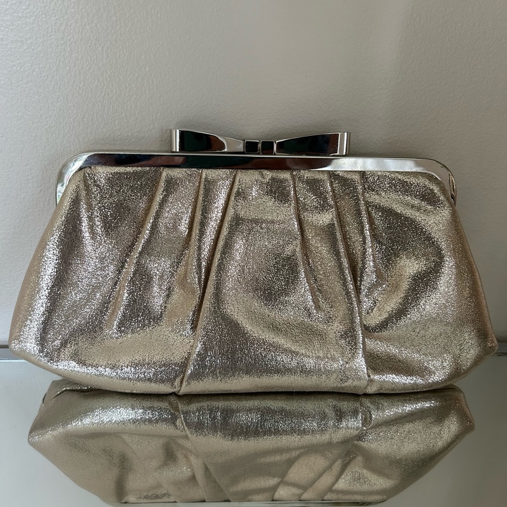 Gold clutch bag